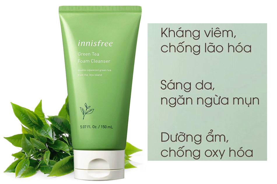 Công dụng của sữa rửa mặt Innisfree Green Tea Foam Cleanser