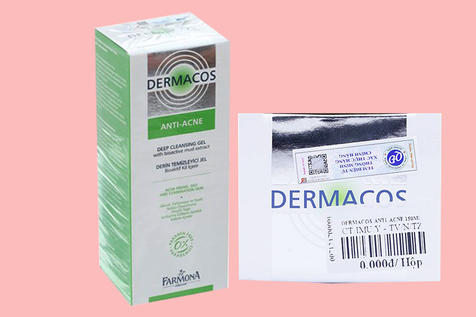 Phân biệt sữa rửa mặt Dermacos Anti Acne thật giả