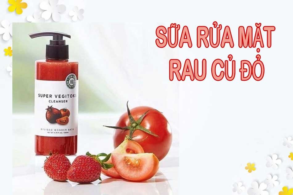 Sữa rửa mặt rau củ màu đỏ 