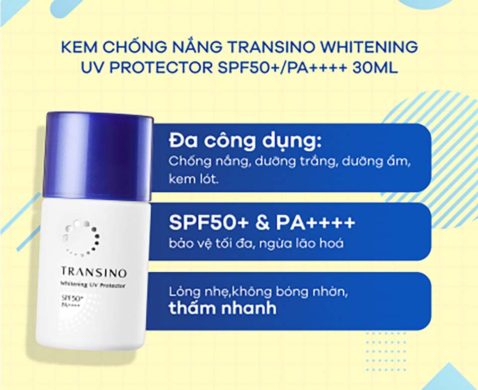 Kem chống nắng Transino Whitening UV Protector 30ml